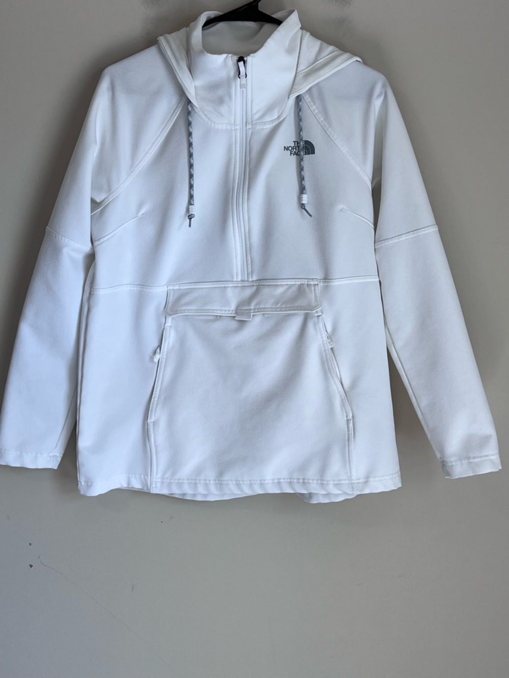 North Face Women's Tekno Hooded Pullover Jacket Lightweight White Sz Medium EUC